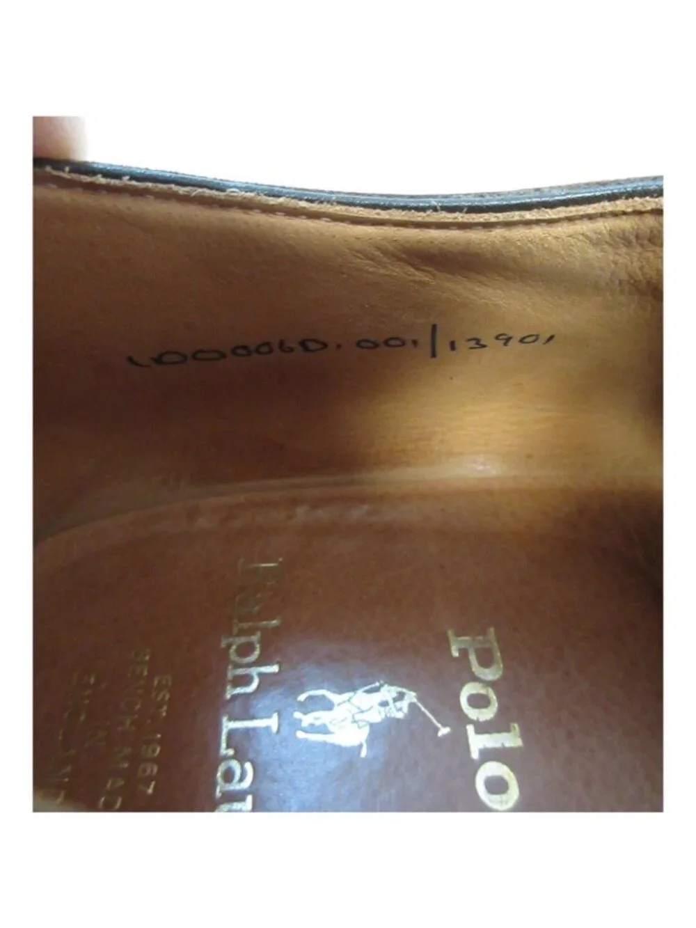 VINTAGE Polo Ralph Lauren Shoes 11 D Bench Made Derby Leather England *